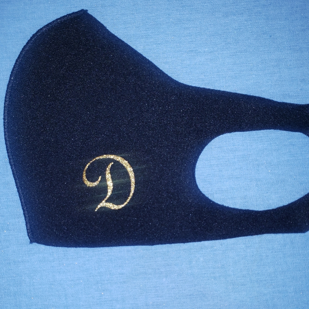 Gold Initial Face Mask